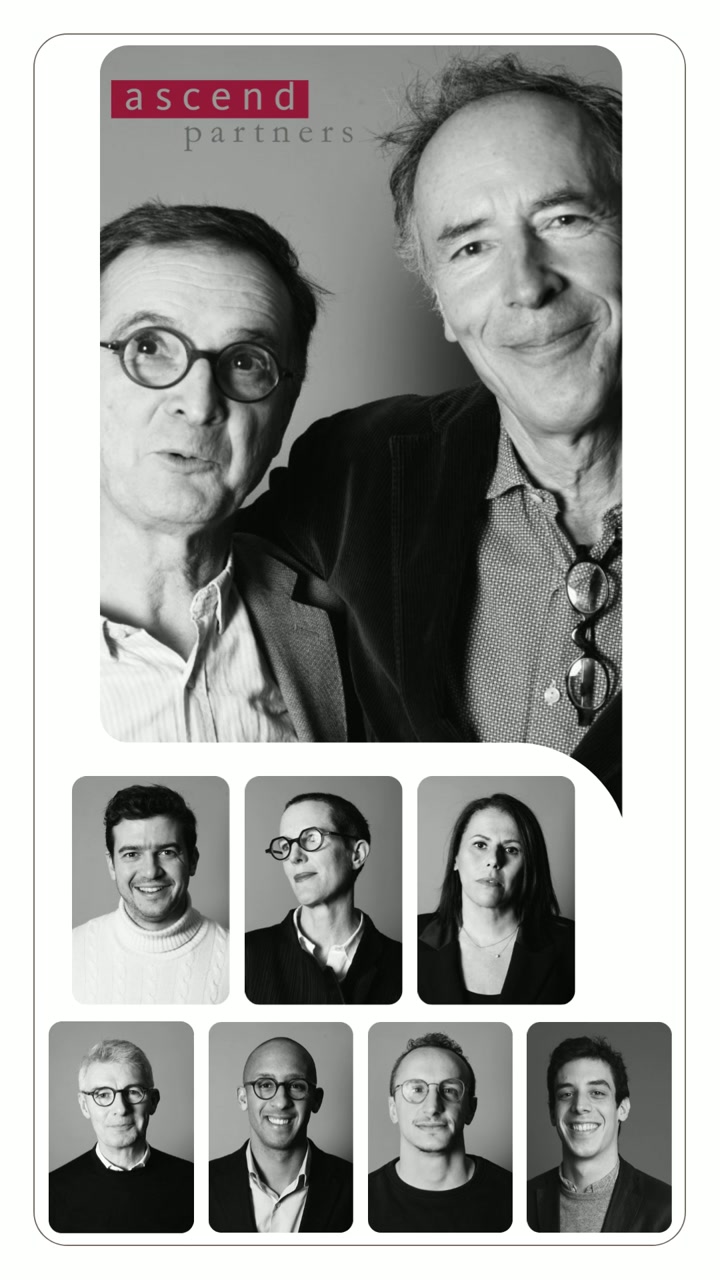 Image extraite de la vidéo de greeting Ascend Partners avec les portraits au premier plan