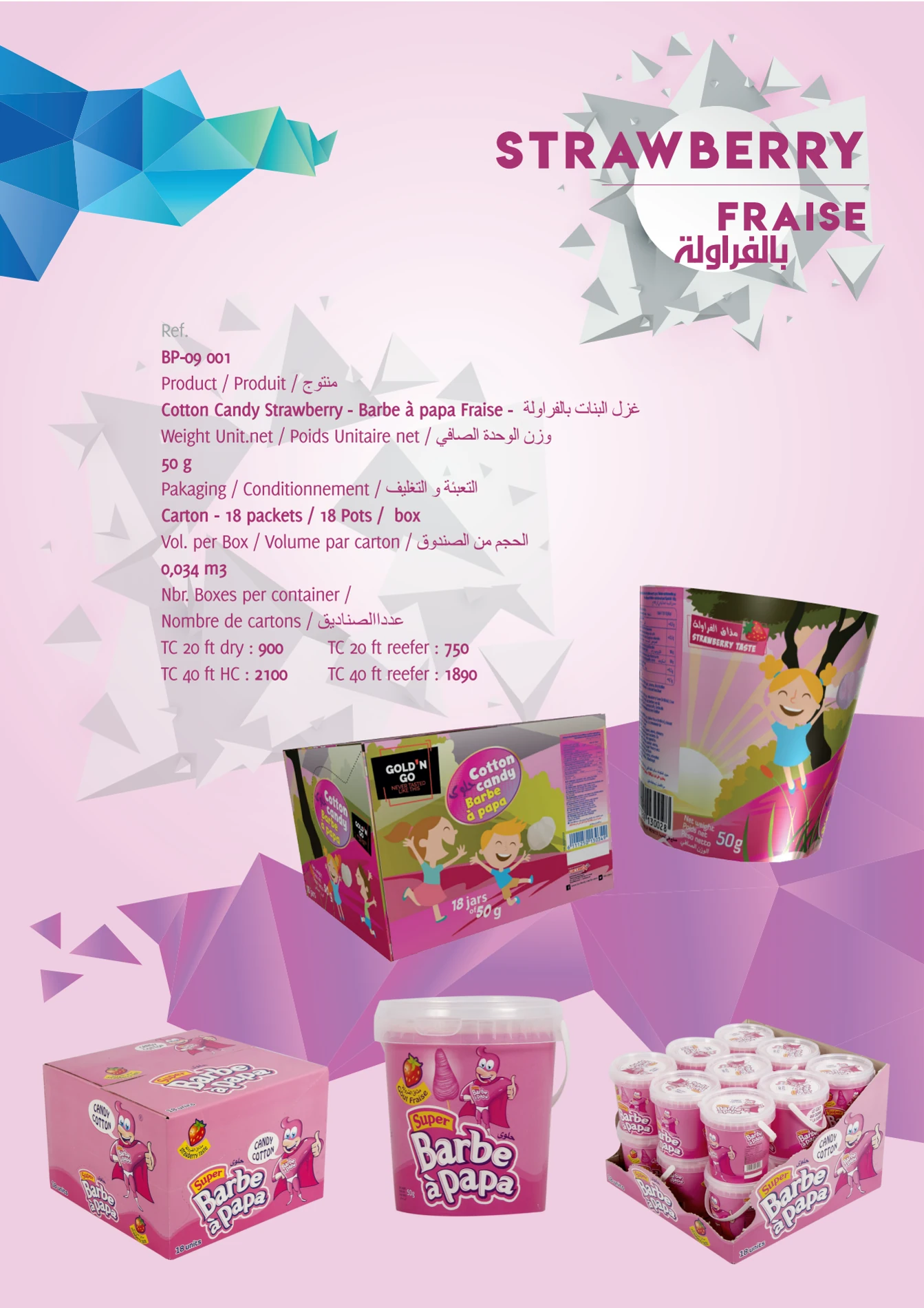 Page de la gamme fraise du catalogue Faconex