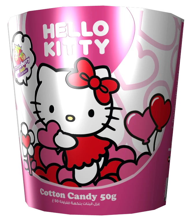 Déclinaison d’emballage Hello Kitty issue des archives Faconex