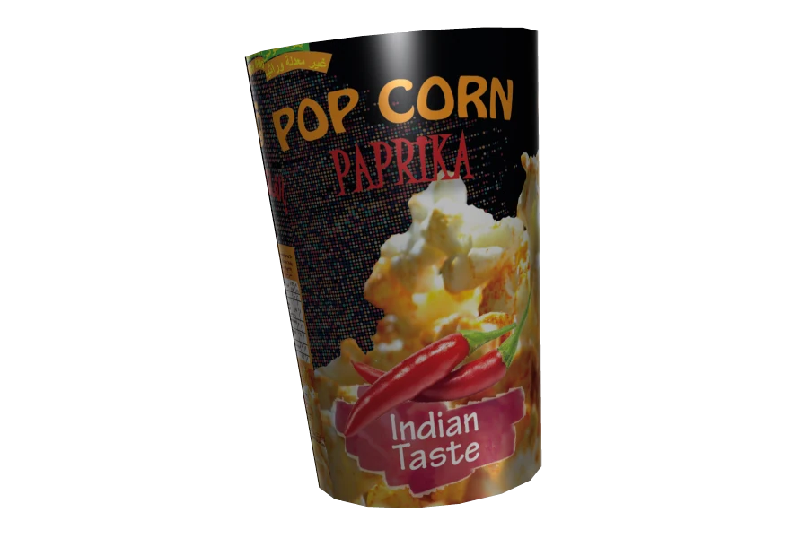 Rendu du packaging Faconex pop-corn paprika