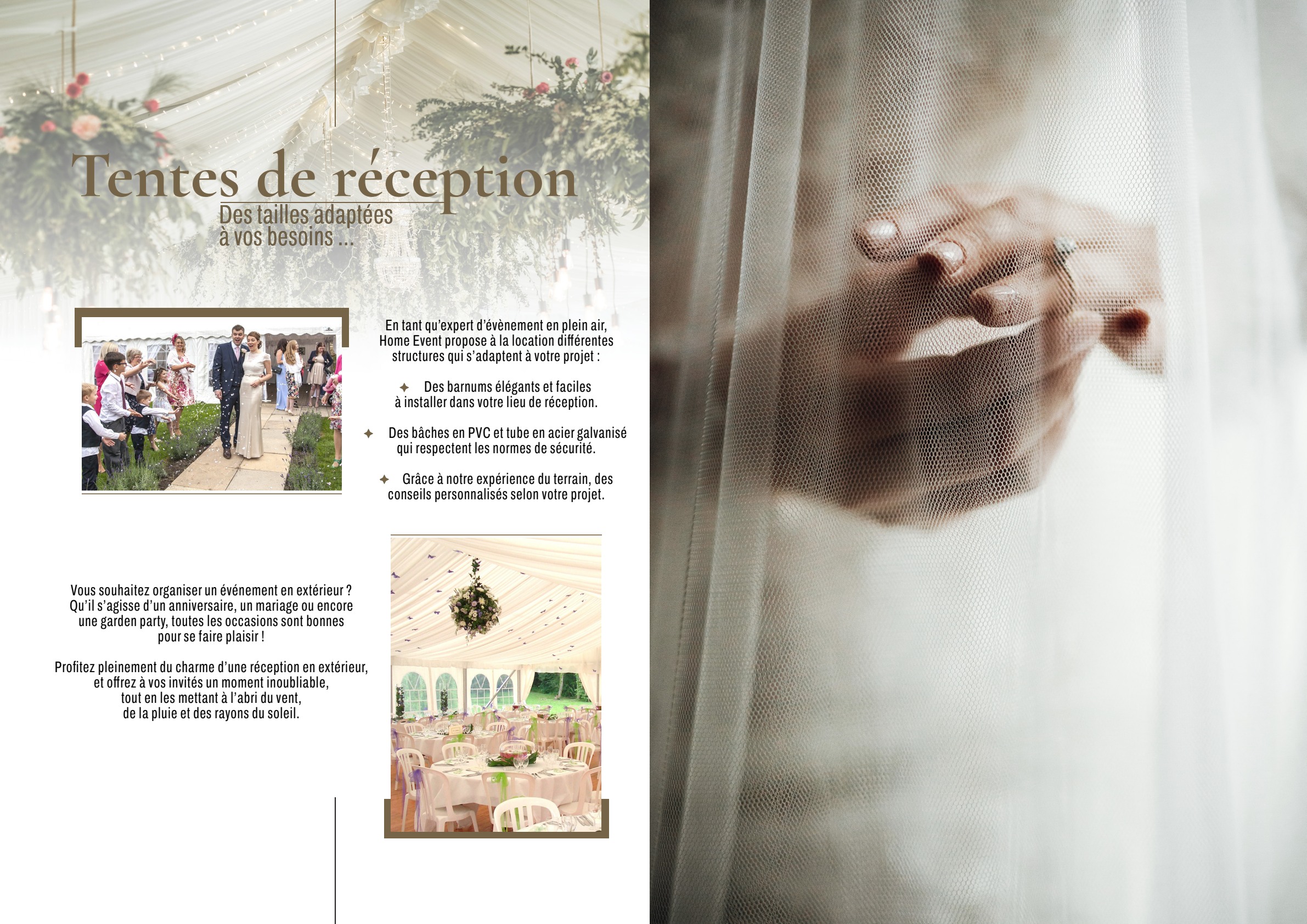Planche tentes et photographie de la plaquette