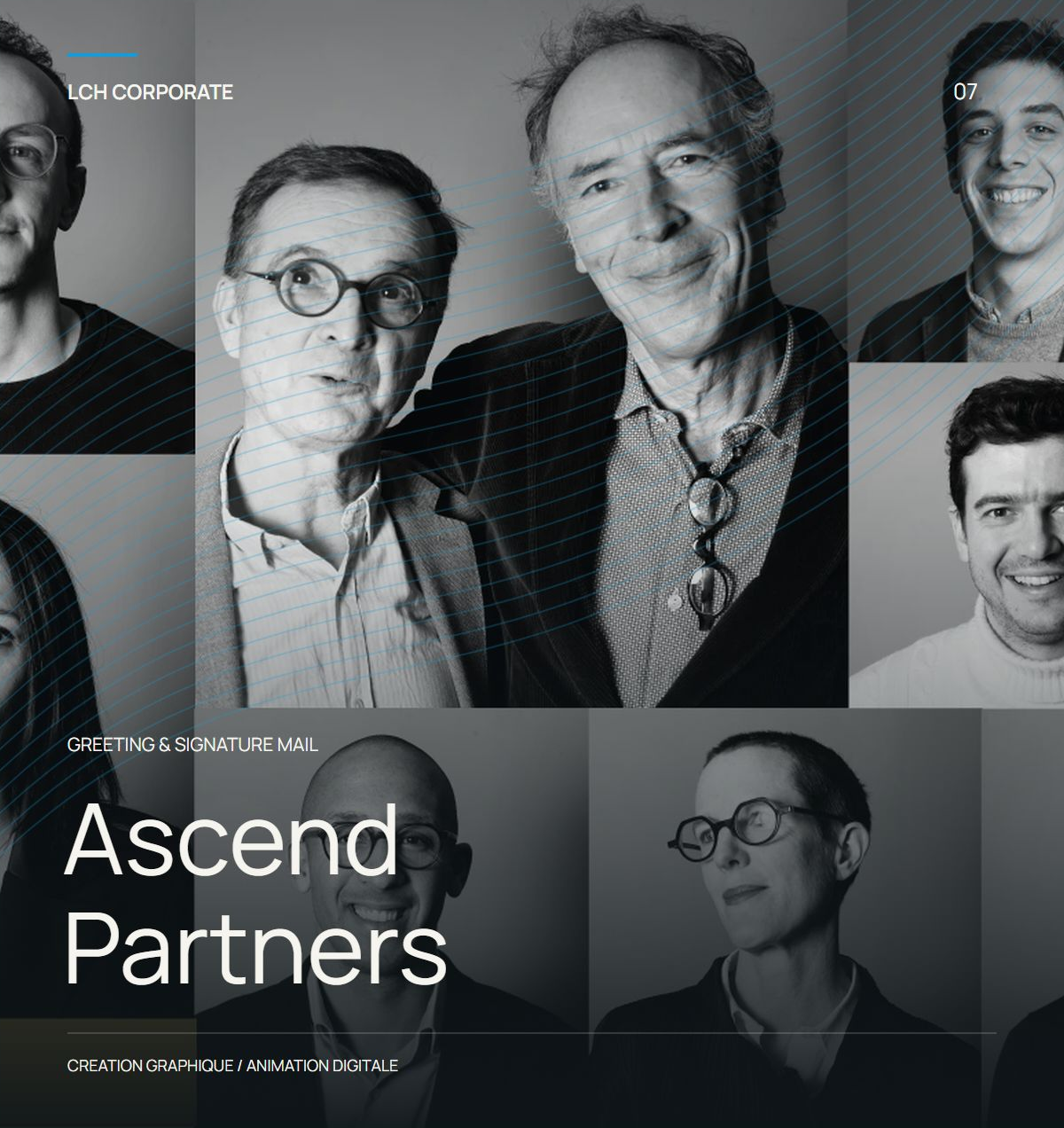 Ascend Partners : greeting digital et signature mail animée, création graphique LCH Corporate