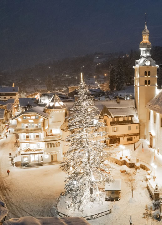 Megève illuminée en hiver
