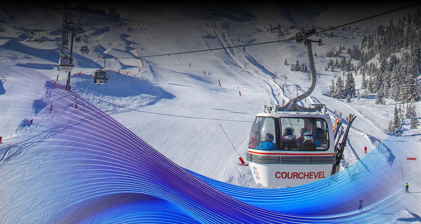 Les destinations : visuel original d’en-tête du site Ski Transfert Prime